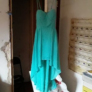 Blue and white dress